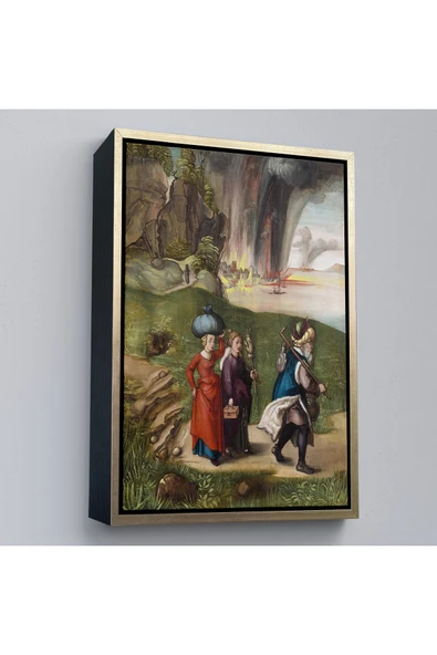 Trezon Ahşap Çerçeveli Albrecht Dürer - Lüt Ve Kızları Tablosu - Lot And His Daughters-7355 ürün görseli 1