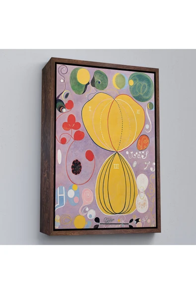 Trezon Ahşap Çerçeveli Hilma Af Klint - Renkli Soyut Tablo-7315 ürün görseli 1