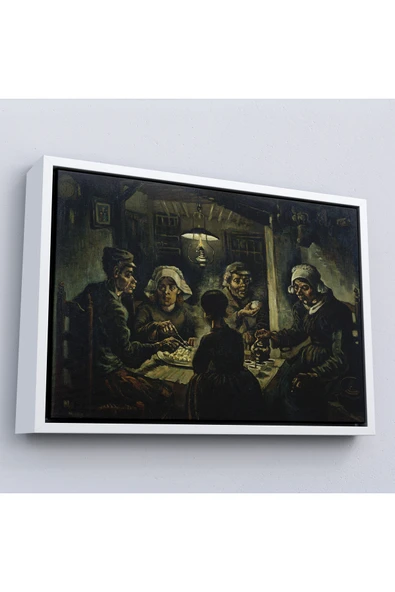 Trezon Ahşap Çerçeveli Vincent Van Gogh Patates Yiyenler Tablo - The Potato Eaters By-7169 ürün görseli 1