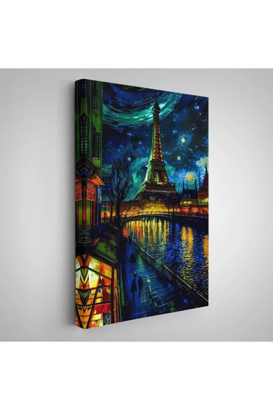 Trezon Paris Eyfel Kulesi Van Gogh Tarzı Yıldızlı Geceler Tablo-7675 ürün görseli 1