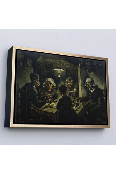 Trezon Ahşap Çerçeveli Vincent Van Gogh Patates Yiyenler Tablo - The Potato Eaters By-7169 ürün görseli 1