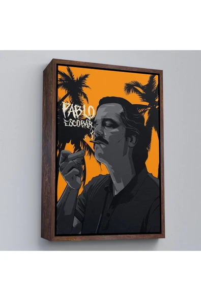 Trezon Ahşap Çerçeveli Pablo Escobar Uyuşturucu Baronu Tablosu-7801 ürün görseli 1