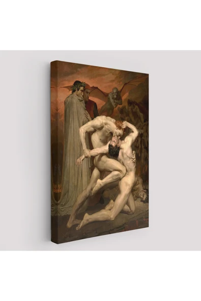 Trezon Dante ve Virgil Cehennemde William Adolphe Bouguereau Klasik Kanvas Tablo-5265 ürün görseli 1