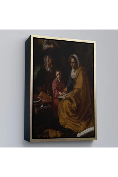 Trezon Ahşap Çerçeveli Diego Velázquez - Bakire'Nin Eğitimi Tablo - The Education Of The Virgin-7426 ürün görseli 1