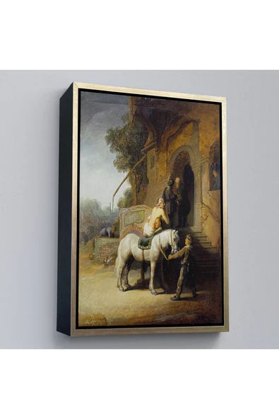 Trezon Ahşap Çerçeveli Rembrandt - İyi Samiriyeli Tablo - The Good Samaritan-7430 ürün görseli 1