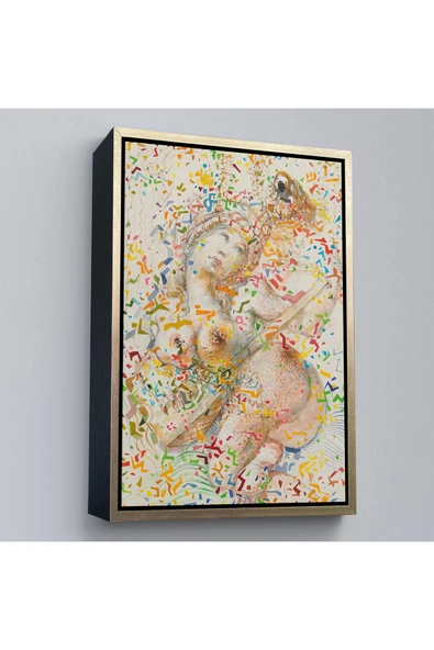 Trezon Ahşap Çerçeveli Salvador Dali - Joueuse De Mandole Tablo-7397 ürün görseli 1