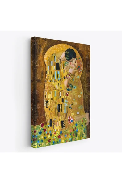 Trezon Gustav Klimt'in The Kiss İsimli Eseri Kanvas Tablo-5128 ürün görseli 1