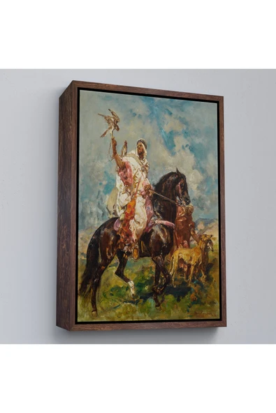 Trezon Ahşap Çerçeveli Henri Emilien Rousseau - Şahin Avcısı Tablo - The Falconer-7428 ürün görseli 1