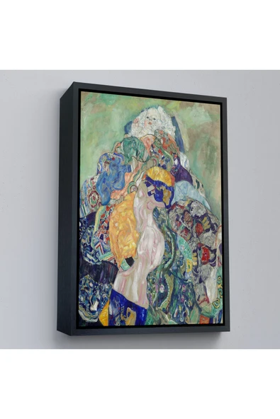 Trezon Ahşap Çerçeveli Gustav Klimt - Bebek Beşiği Tablo - Baby Cradle-8073 ürün görseli 1