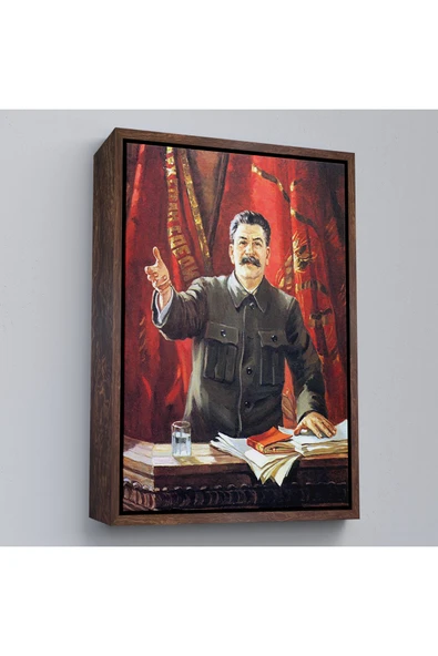Trezon Ahşap Çerçeveli Joseph Stalin Rusya Ve Sovyetler Birliği Sscb Tablo-7697 ürün görseli 1