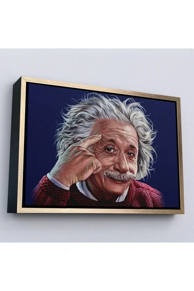 Trezon Ahşap Çerçeveli Albert Einstein Tablosu-7252 - Resim 3