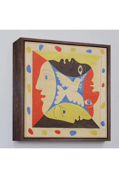 Trezon Ahşap Çerçeveli Pablo Picasso, Dörtlü Yüzler Tablosu-8348 ürün görseli 1
