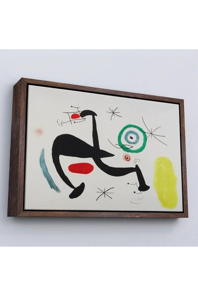 Trezon Ahşap Çerçeveli Joan Miro - Tosca Şarkısını Söyleyen Geyik Tablo-7089 ürün görseli 1