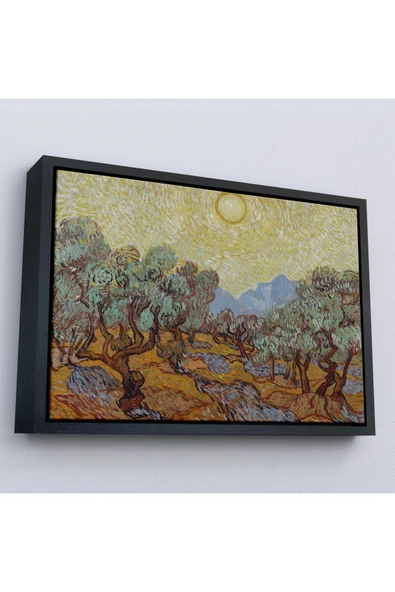 Trezon Ahşap Çerçeveli Vincent Willem Van Gogh - Zeytin Ağaçları Tablosu - Olive Trees-7184 ürün görseli 1