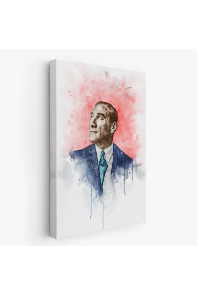 Trezon Mustafa Kemal Atatürk Suluboya Görünümlü Portresi Dekoratif Kanvas Tablo-DB-79 ürün görseli 1