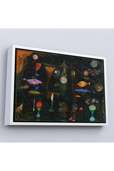 Trezon Ahşap Çerçeveli Paul Klee - Sihirli Balık Tablo - Fish Magic-7109 ürün görseli 1