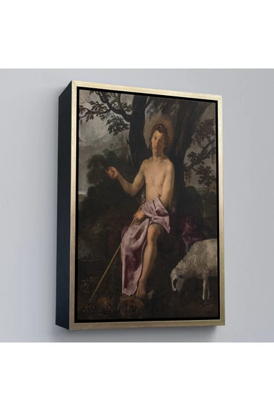 Trezon Ahşap Çerçeveli Diego Velazquez - Doğada Aziz Vaftizci Yahya Tablosu-7387 ürün görseli 1
