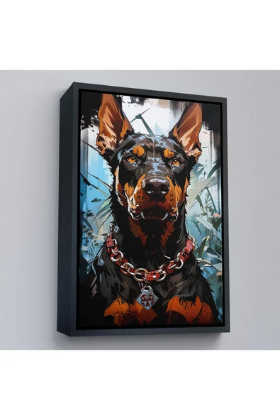 Trezon Ahşap Çerçeveli Doberman Tablosu-7828 - Resim 3