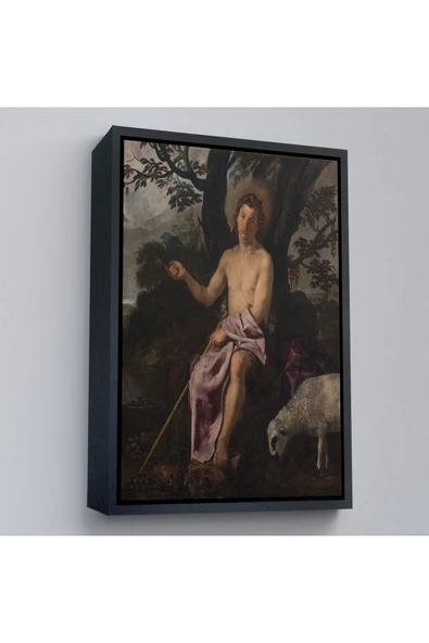 Trezon Ahşap Çerçeveli Diego Velazquez - Doğada Aziz Vaftizci Yahya Tablosu-7387 ürün görseli 1
