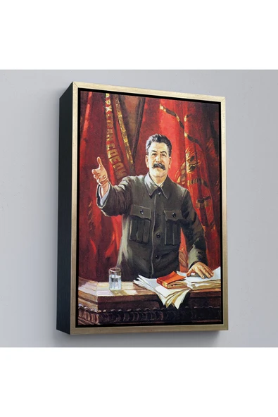 Trezon Ahşap Çerçeveli Joseph Stalin Rusya Ve Sovyetler Birliği Sscb Tablo-7697 ürün görseli 1