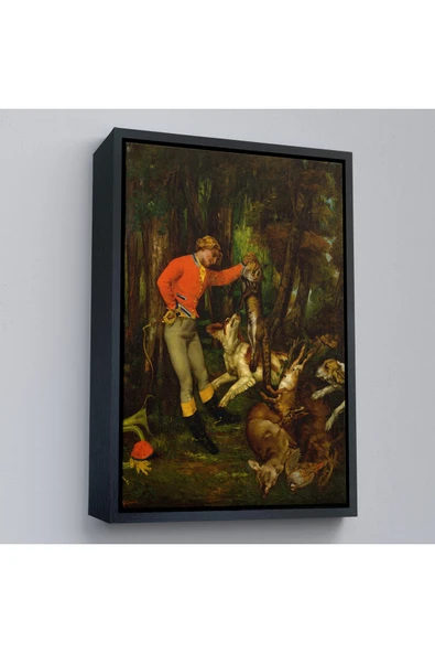 Trezon Ahşap Çerçeveli Gustave Courbet -Avdan Sonra Tablo - After The Hunt-8055 ürün görseli 1