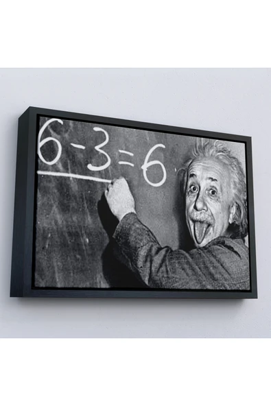 Trezon Ahşap Çerçeveli Albert Einstein Tablosu-7246 - Resim 3