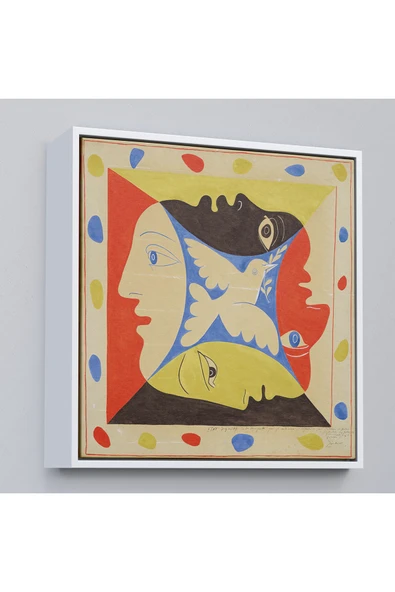 Trezon Ahşap Çerçeveli Pablo Picasso, Dörtlü Yüzler Tablosu-8348 ürün görseli 1