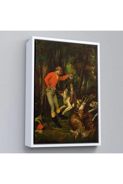 Trezon Ahşap Çerçeveli Gustave Courbet -Avdan Sonra Tablo - After The Hunt-8055 ürün görseli 1