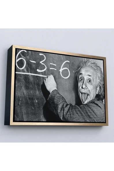 Trezon Ahşap Çerçeveli Albert Einstein Tablosu-7246 - Resim 2