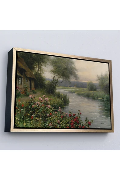 Trezon Ahşap Çerçeveli Louis Aston Knight, A River İn Normandy İsimli Tablosu ürün görseli 1