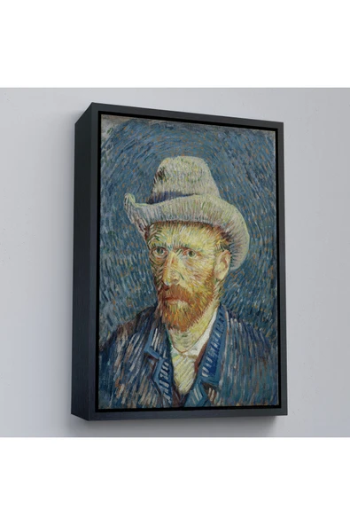 Trezon Ahşap Çerçeveli Vincent Van Gogh - Hasır Şapkalı Otoportre Tablosu-7481 ürün görseli 1