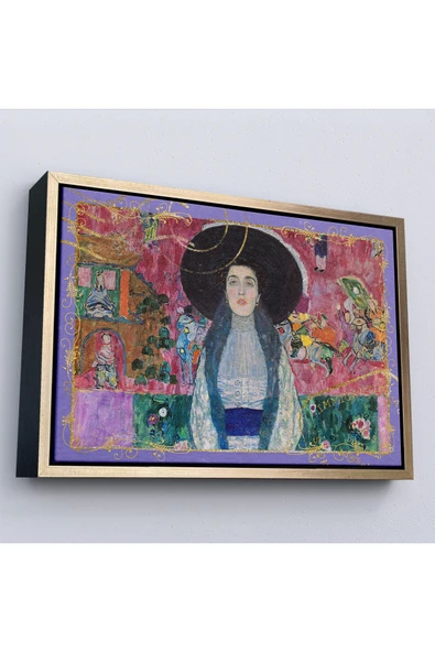 Trezon Ahşap Çerçeveli Gustav Klimt - Adele Bloch Tablo-7086 - Resim 3