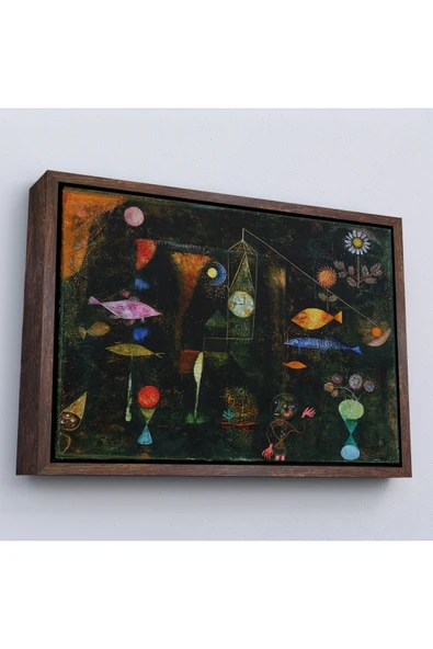 Trezon Ahşap Çerçeveli Paul Klee - Sihirli Balık Tablo - Fish Magic-7109 ürün görseli 1