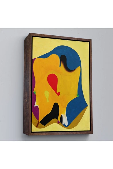 Trezon Ahşap Çerçeveli Joan Miro - Sürreal Tablo-7417 ürün görseli 1