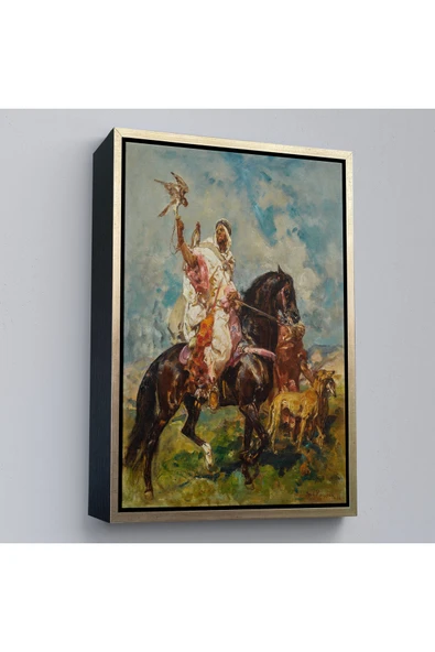 Trezon Ahşap Çerçeveli Henri Emilien Rousseau - Şahin Avcısı Tablo - The Falconer-7428 ürün görseli 1