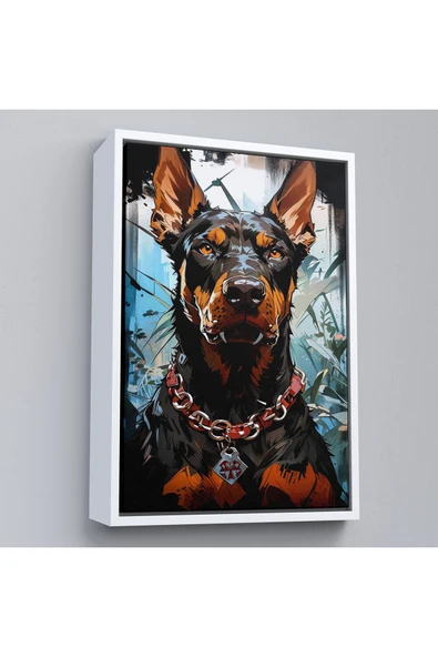 Trezon Ahşap Çerçeveli Doberman Tablosu-7828 - Resim 4