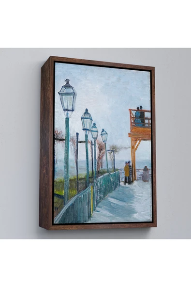 Trezon Ahşap Çerçeveli Vincent Van Gogh -Moulin De Blute-Fin Montmartre'Deki Terastablo-7454 ürün görseli 1