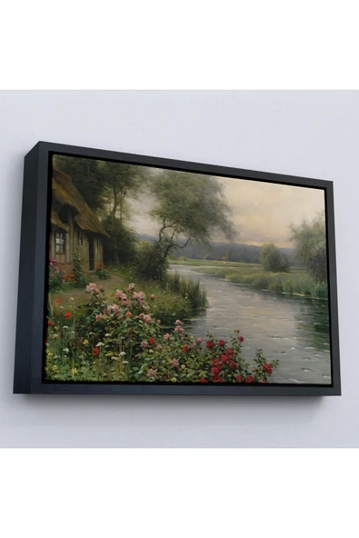 Trezon Ahşap Çerçeveli Louis Aston Knight, A River İn Normandy İsimli Tablosu ürün görseli 1