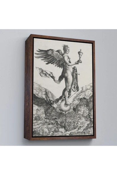 Trezon Ahşap Çerçeveli Albrecht Dürer - Nemesis Tablosu-7362 ürün görseli 1