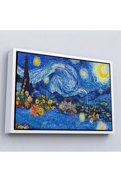Trezon Ahşap Çerçeveli Vincent Van Gogh - Yıldızlı Geceler Tablo - Starry Night-7172 ürün görseli 1