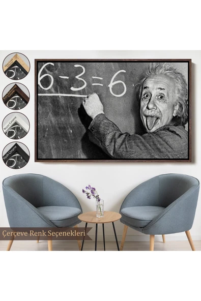 Trezon Ahşap Çerçeveli Albert Einstein Tablosu-7246 - Resim 7