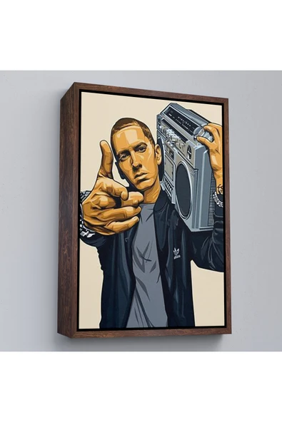 Trezon Ahşap Çerçeveli Eminem Tablosu-7948 ürün görseli 1