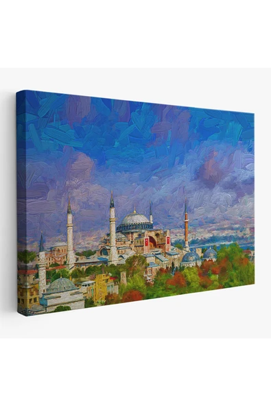 Trezon Ayasofya Camii Yağlıboya Görünüm Kanvas Duvar Tablosu-3690 ürün görseli 1