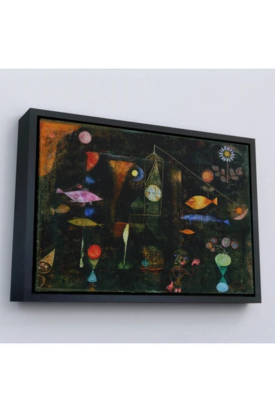 Trezon Ahşap Çerçeveli Paul Klee - Sihirli Balık Tablo - Fish Magic-7109 ürün görseli 1