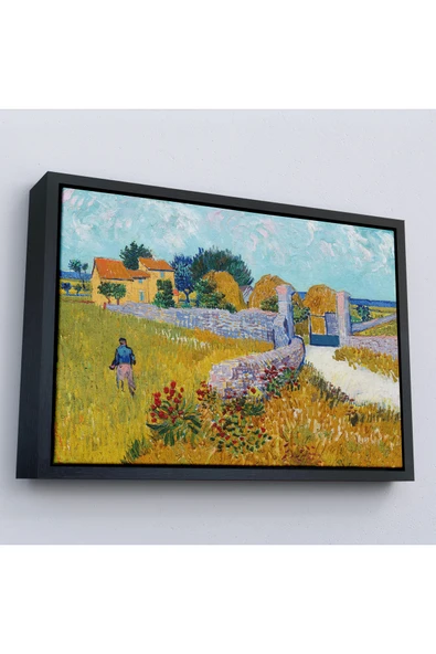 Trezon Ahşap Çerçeveli Vincent Van Gogh Provence’De Çiftlik Evi Tablo-7168 ürün görseli 1