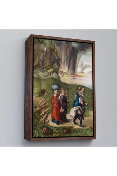 Trezon Ahşap Çerçeveli Albrecht Dürer - Lüt Ve Kızları Tablosu - Lot And His Daughters-7355 ürün görseli 1
