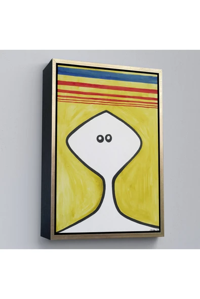 Trezon Ahşap Çerçeveli Alexander Calder - Soyut Kafa Tablosu - Head-7321 ürün görseli 1