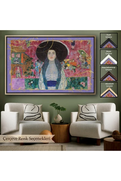 Trezon Ahşap Çerçeveli Gustav Klimt - Adele Bloch Tablo-7086 - Resim 6
