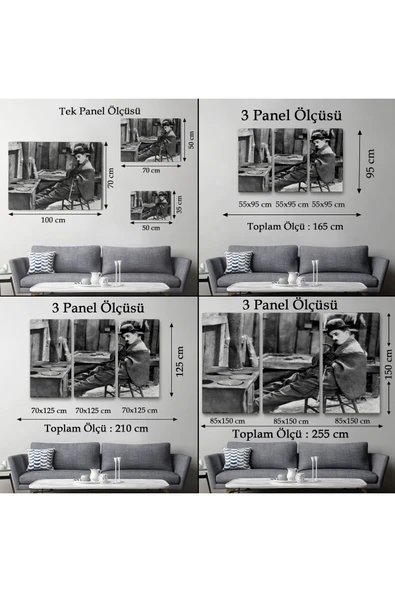 Trezon Charlie Chaplin Tablosu-6619 - Resim 6