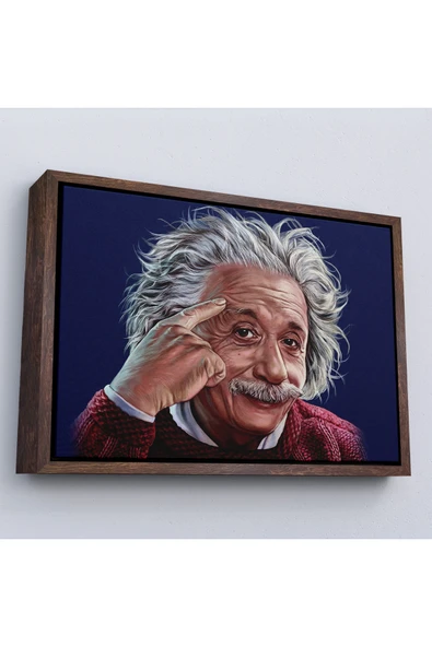 Trezon Ahşap Çerçeveli Albert Einstein Tablosu-7252 - Resim 2